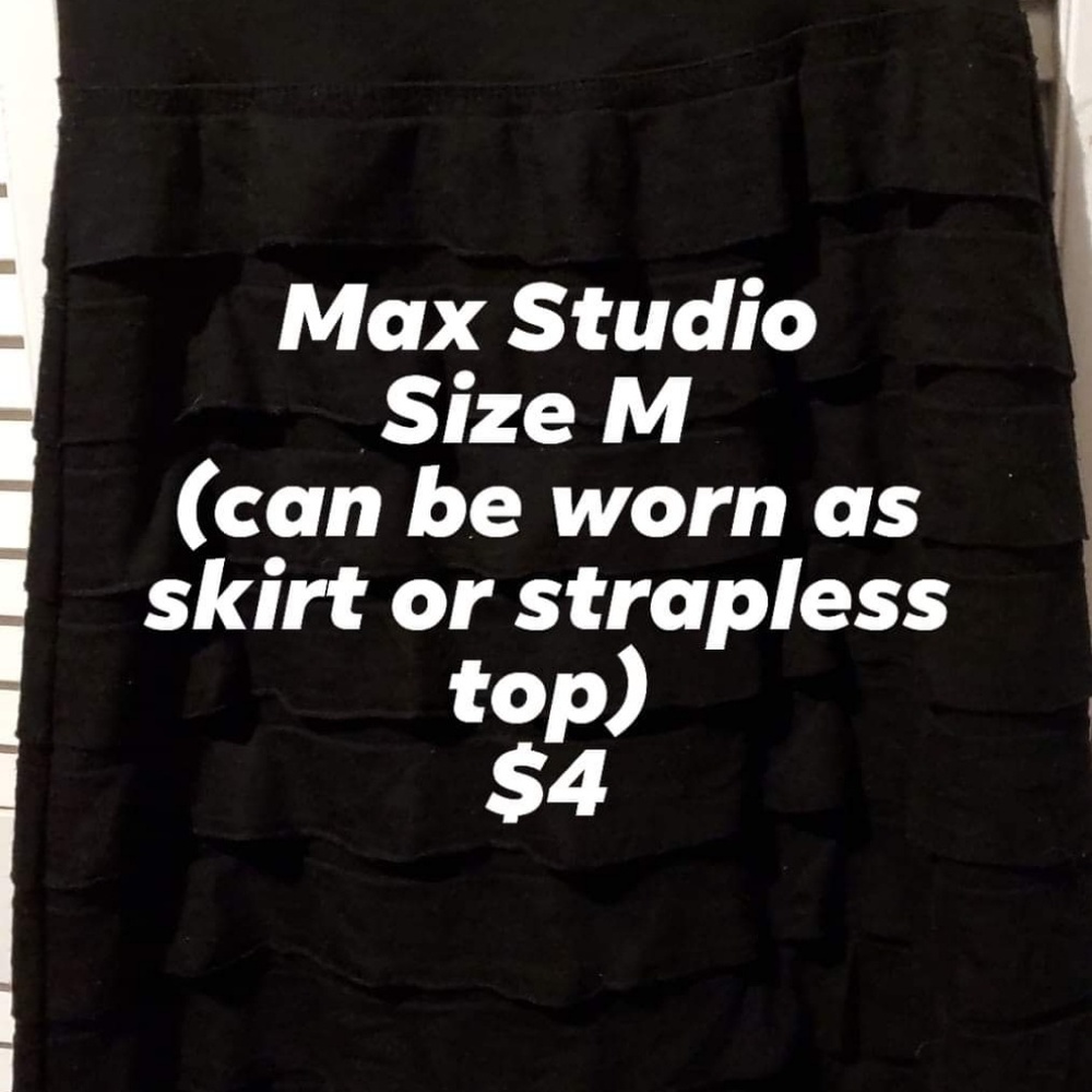 Max Studio black strapless stretch top
